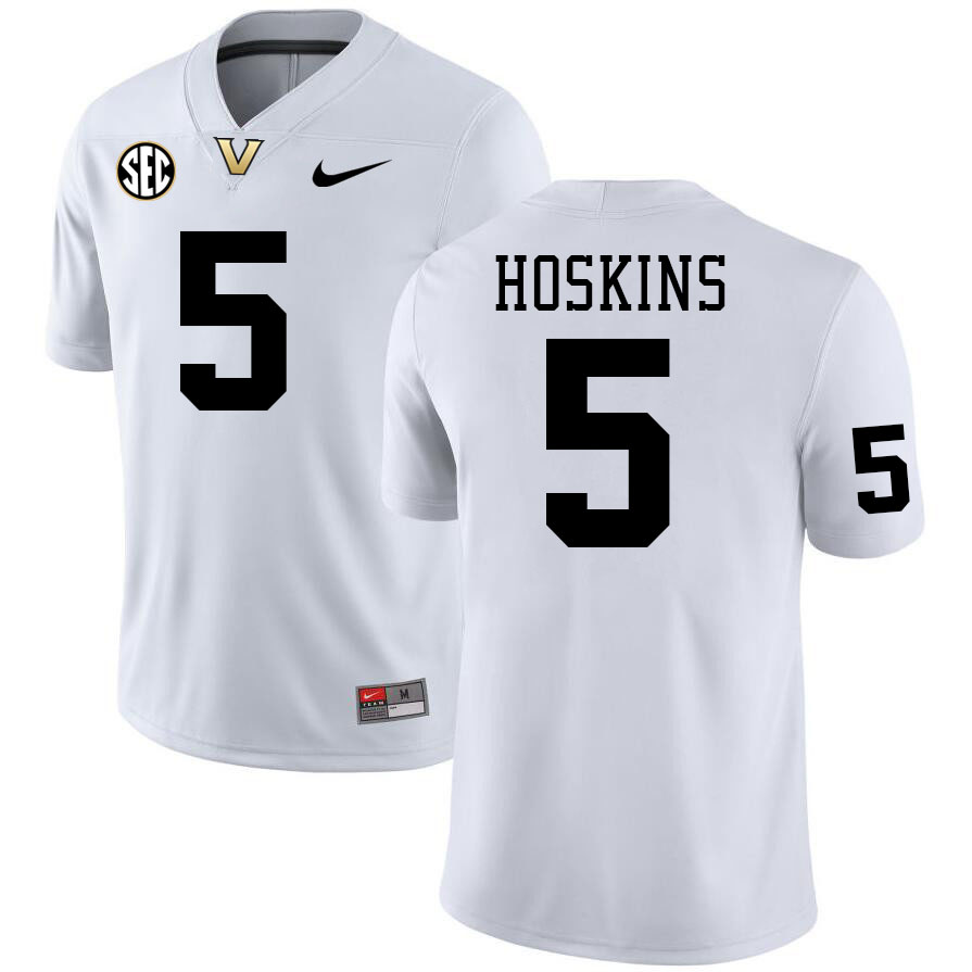 Vanderbilt Commodores #5 Richie Hoskins College Football Jerseys Stitched-White